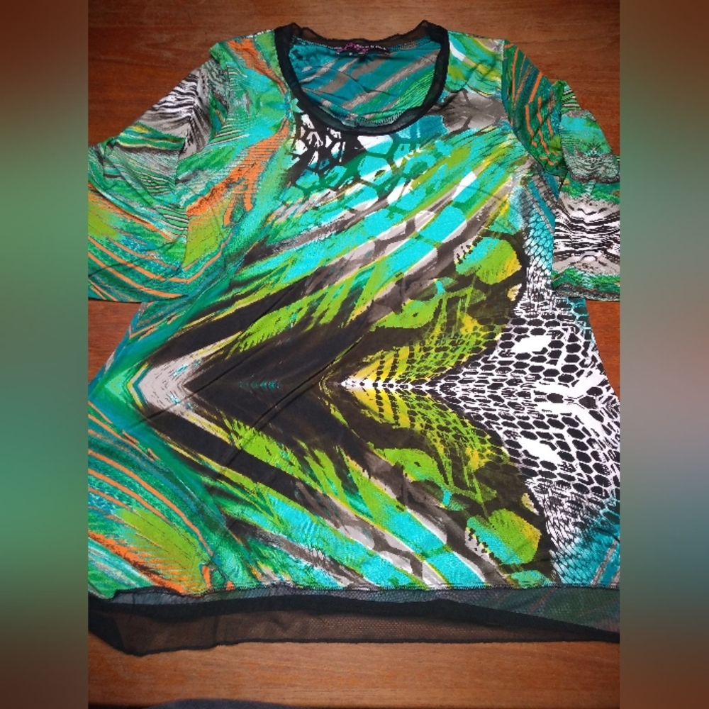 *Host Pick* Peek & Peck Green Multicolour Dress or Tunic, Size Large, Ma…